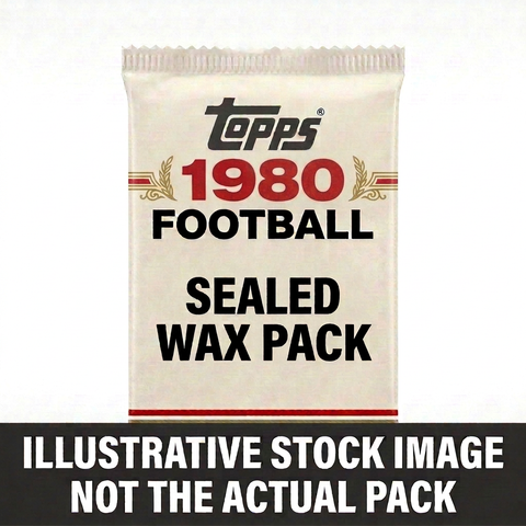 Illustrative stock image of a 1980 Topps Football sealed wax pack. Not the actual pack.
