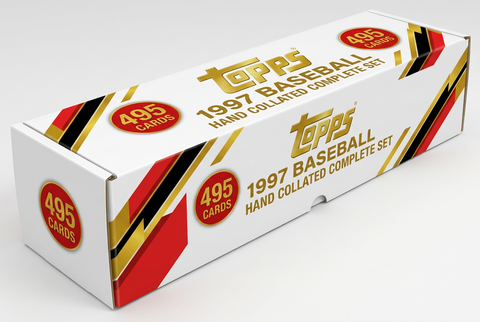 Stock illustration of a medium white storage box for the 1997 Topps Baseball 495-card hand collated complete set