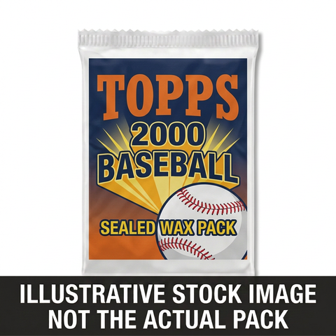 Illustrative stock image of a 2000 Topps Baseball sealed wax pack. Not the actual pack.