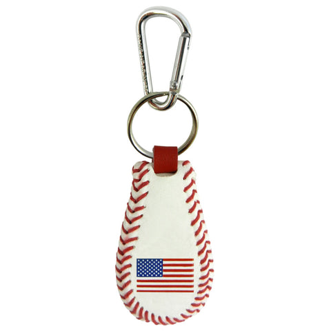 American Flag Keychain Classic Baseball - Team Fan Cave