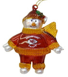 Kansas City Chiefs 2 3/4 Crystal Snowman Ornament - Team Fan Cave