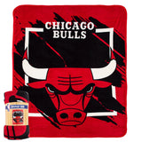 Chicago Bulls Blanket 46x60 Micro Raschel Dimensional Design Rolled-0