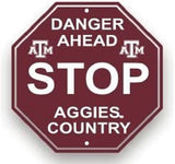 Texas A&M Aggies Sign 12x12 Plastic Stop Style - Team Fan Cave