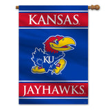 Kansas Jayhawks Banner 28x40 House Flag Style 2 Sided - Team Fan Cave