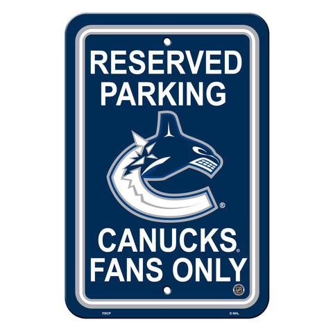 Vancouver Canucks Sign 12x18 Plastic Reserved Parking Style CO - Team Fan Cave