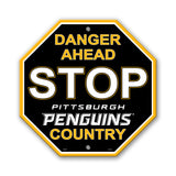Pittsburgh Penguins Sign 12x12 Plastic Stop Style - Special Order - Team Fan Cave