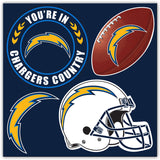 Los Angeles Chargers Magnet Kit 4 Piece - Team Fan Cave
