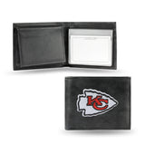 Kansas City Chiefs Wallet Billfold Leather Embroidered Black - Team Fan Cave