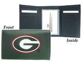Georgia Bulldogs Wallet Trifold Leather Embroidered