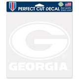 Georgia Bulldogs Decal 8x8 Perfect Cut White - Team Fan Cave