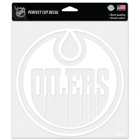 Edmonton Oilers Decal 8x8 Perfect Cut White Special Order - Team Fan Cave