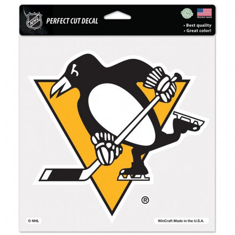 Pittsburgh Penguins Decal 8x8 Perfect Cut Color Alternate Design - Team Fan Cave