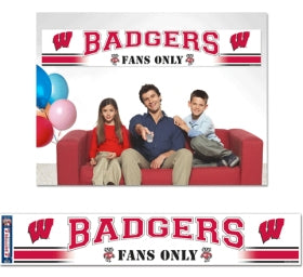 Wisconsin Badgers Banner 12x65 Party Style - Team Fan Cave