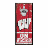 Wisconsin Badgers Sign Wood 5x11 Bottle Opener - Team Fan Cave