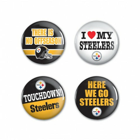 Pittsburgh Steelers Buttons 4 Pack - Special Order - Team Fan Cave