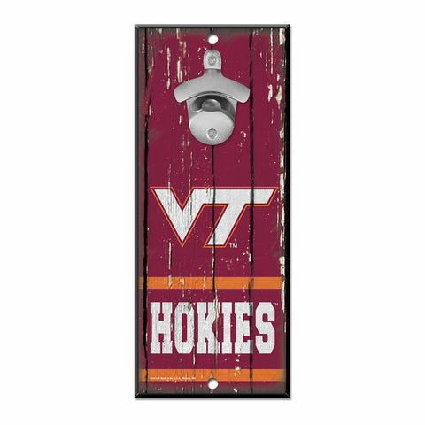 Virginia Tech Hokies Sign Wood 5x11 Bottle Opener - Team Fan Cave