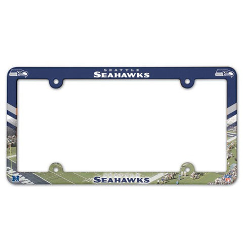 Seattle Seahawks License Plate Frame Plastic Full Color Style-0