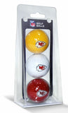 Kansas City Chiefs 3 Pack of Golf Balls