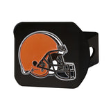 Cleveland Browns Hitch Cover Color Emblem on Chrome - Team Fan Cave