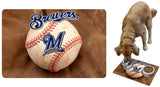 Milwaukee Brewers Pet Bowl Mat Classic Baseball Size Large - Team Fan Cave
