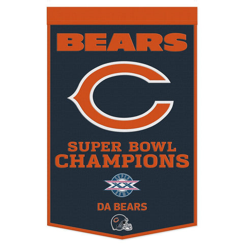 Chicago Bears Banner Wool 24x38 Dynasty Champ Design-0