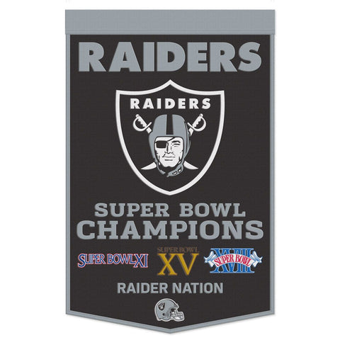 Las Vegas Raiders Banner Wool 24x38 Dynasty Champ Design-0