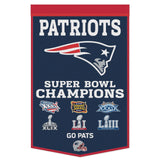 New England Patriots Banner Wool 24x38 Dynasty Champ Design-0