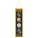 Pittsburgh Steelers Banner Wool 8x32 Heritage Evolution Design-0