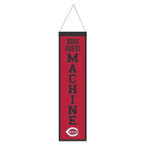Cincinnati Reds Banner Wool 8x32 Heritage Slogan Design - Special Order