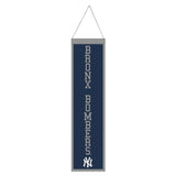 New York Yankees Banner Wool 8x32 Heritage Slogan Design - Special Order-0