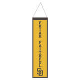 San Diego Padres Banner Wool 8x32 Heritage Slogan Design - Special Order