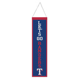 Texas Rangers Banner Wool 8x32 Heritage Slogan Design - Special Order-0