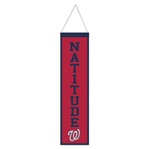 Washington Nationals Banner Wool 8x32 Heritage Slogan Design - Special Order-0