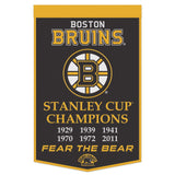 Boston Bruins Banner Wool 24x38 Dynasty Champ Design