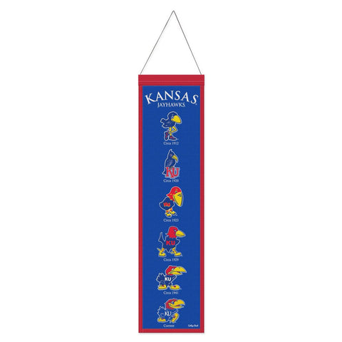Kansas Jayhawks Banner Wool 8x32 Heritage Evolution Design-0