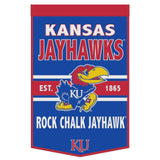 Kansas Jayhawks Banner Wool 24x38 Dynasty Slogan Design - Special Order