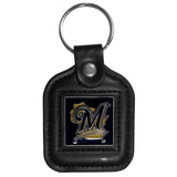 Milwaukee Brewers Key Ring Square Leather - Team Fan Cave