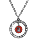 St. Louis Cardinals Necklace Chain Rhinestone Hoop - Team Fan Cave