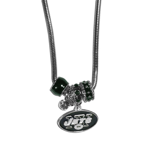 New York Jets Necklace Euro Bead Style - Team Fan Cave