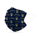 Milwaukee Brewers Face Mask Disposable 6 Pack - Team Fan Cave