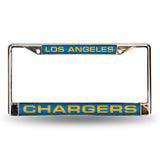 Los Angeles Chargers License Plate Frame Laser Cut Chrome - Team Fan Cave