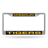 Missouri Tigers License Plate Frame Laser Cut Chrome Alternate Design - Team Fan Cave