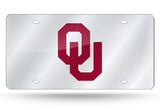 Oklahoma Sooners License Plate Laser Cut Silver - Team Fan Cave