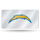 Los Angeles Chargers License Plate Laser Cut Silver Alternate Design - Team Fan Cave