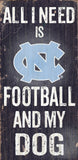 North Carolina Tar Heels Wood Sign - Football and Dog 6"x12" - Special Order - Team Fan Cave