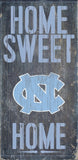 North Carolina Tar Heels Wood Sign - Home Sweet Home 6"x12" - Team Fan Cave