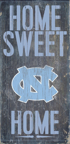 North Carolina Tar Heels Wood Sign - Home Sweet Home 6"x12" - Team Fan Cave
