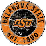 Oklahoma State Cowboys Wood Sign - 24" Round - Special Order-0