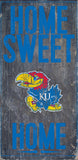 Kansas Jayhawks Wood Sign - Home Sweet Home 6x12 - Special Order