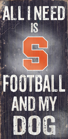 Syracuse Orange Wood Sign - Football and Dog 6x12 - Special Order - Team Fan Cave